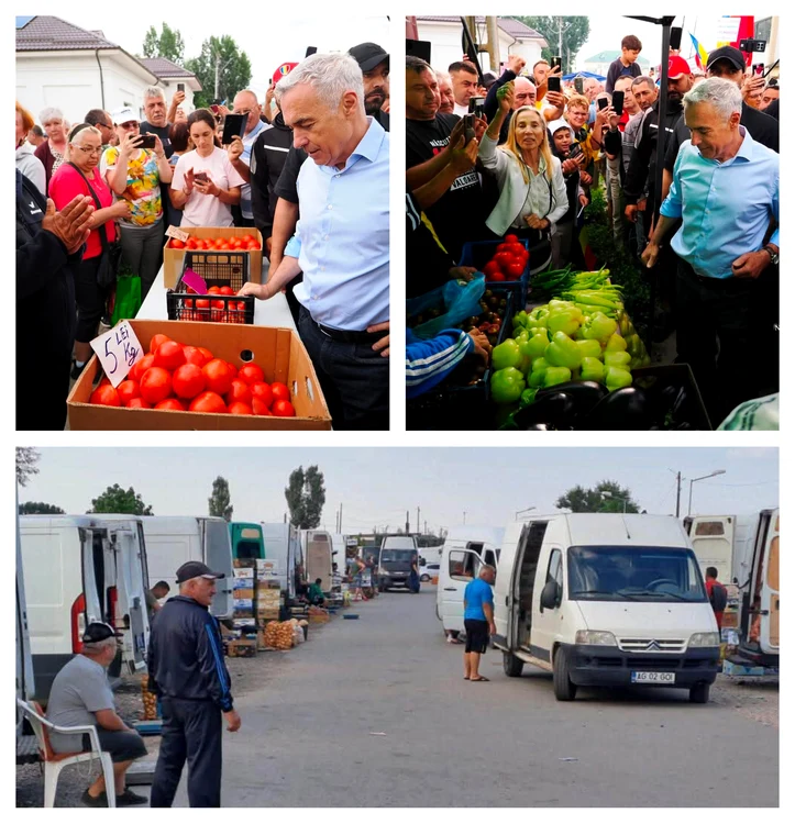 Piața de legume regizată versus cea adevărată. Imagini postate de primarul din Izbiceni