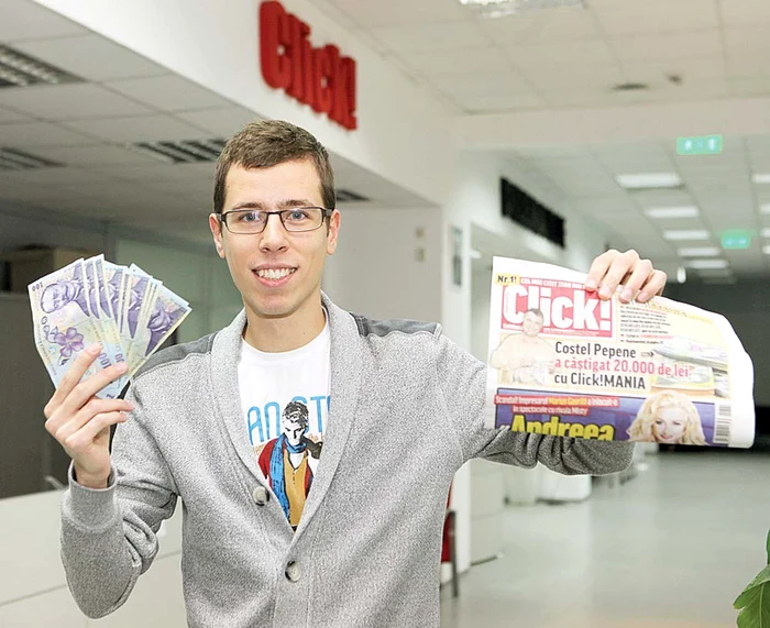 Lozul Click!MANIA i-a adus lui Răzvan Andrei Dascălu (25 de ani) 1.000 de leiFoto: Click!