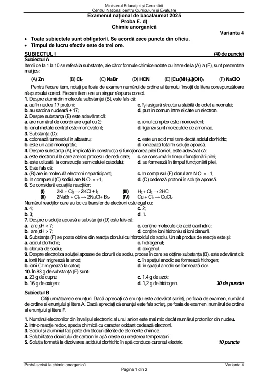 Bacalaureat 2025 - sesiunea de toamnă. Elevii au susținut proba la alegere a profilului. Subiecte și bareme de corectare 11 image