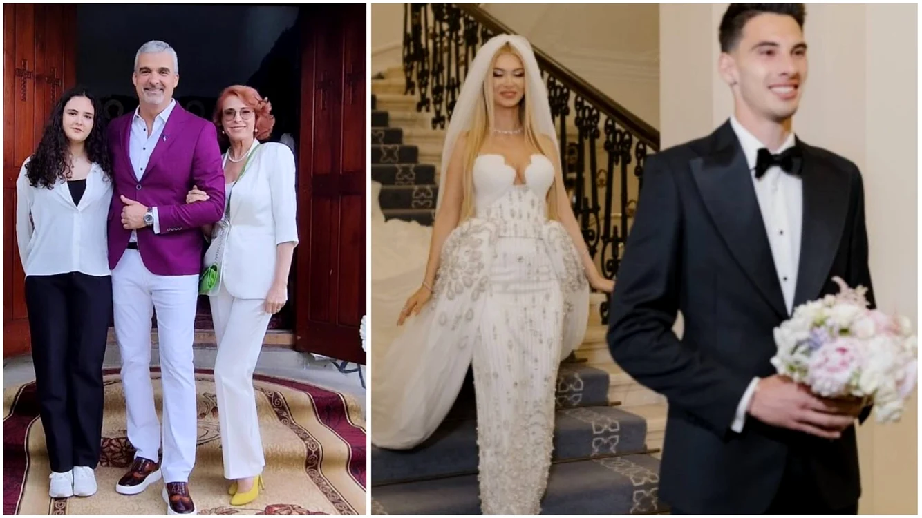 Aurelian, Monica și fiica lor, prezenți la nunta Andreei cu Victor. Foto: colaj social media 