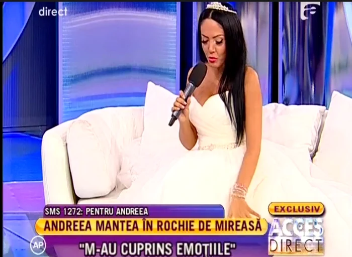 Andreea a purtat rochia în platoul Acces Direct