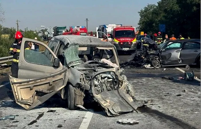 Accident grav în Timiș Foto: Opinia Timișoarei