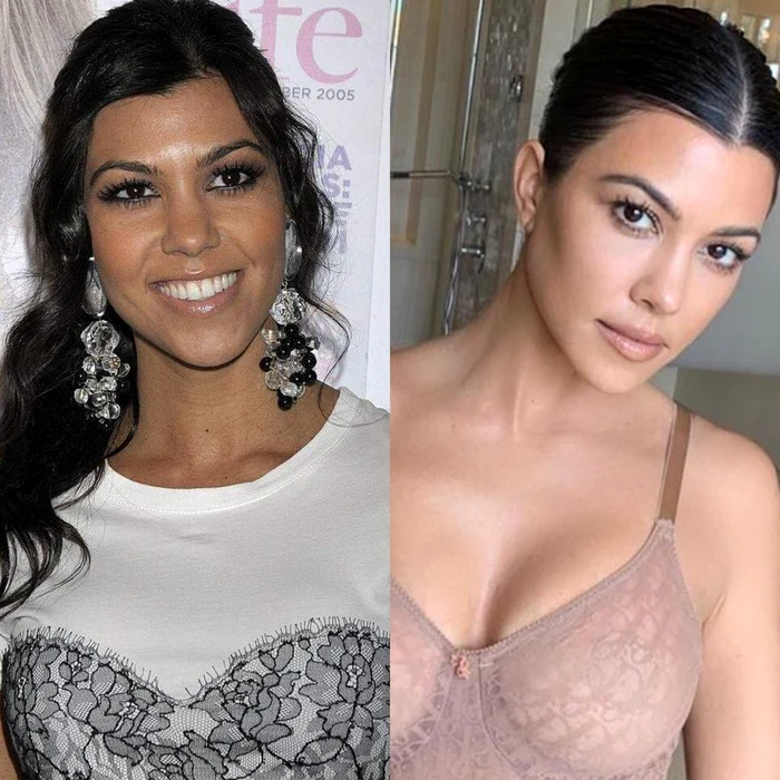 Kourtney și-a schimbat stilul de make-up și are câteva intervenții subtile, printre care și silicoane 