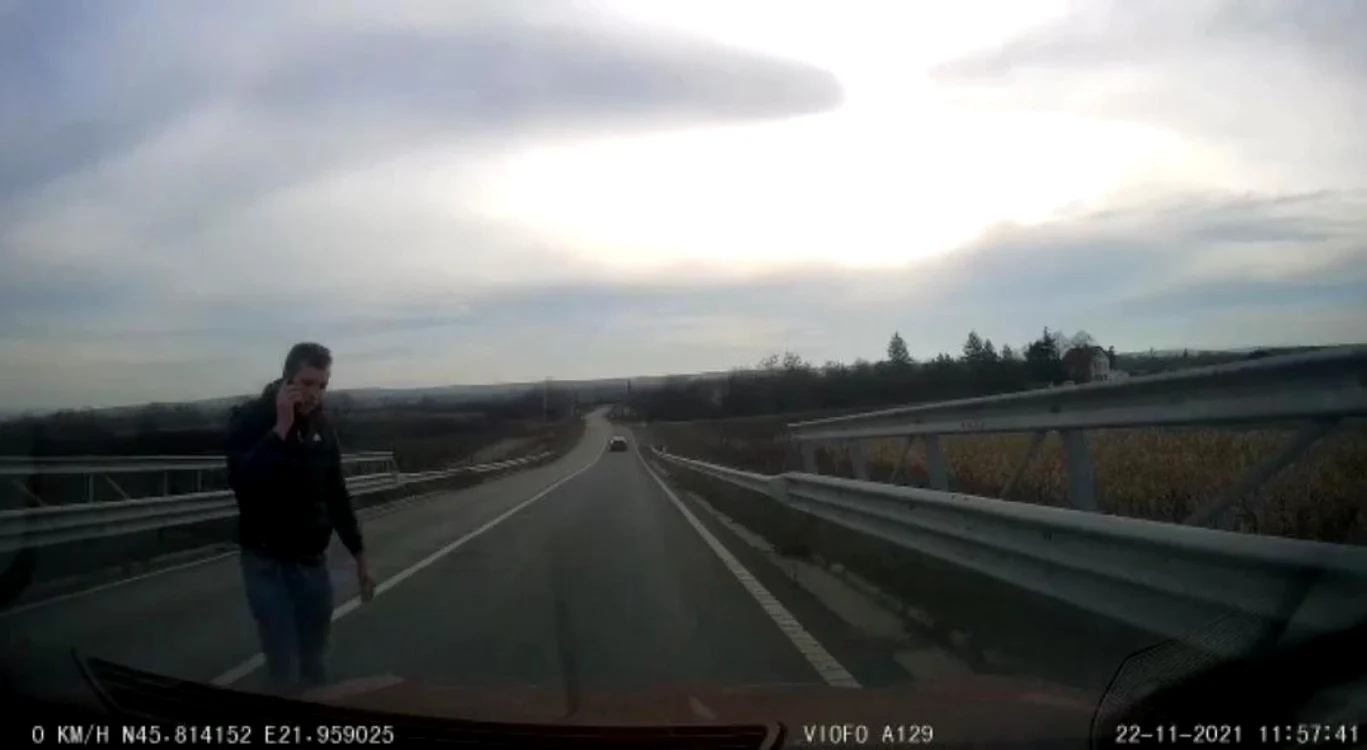 Nicu Benzar, liderul AUR Bethausen, a sunat la poliţie după accident Sursa cameră de bord