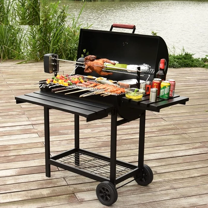 Grill outdoor cu capac, mobil, pentru BBQ autentic Sursă Bin Zahid Market jpg