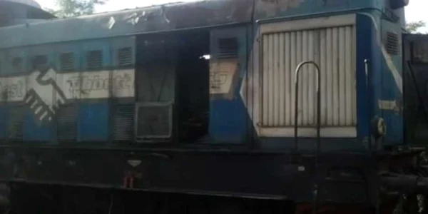 locomotiva incendiata Port Constanta