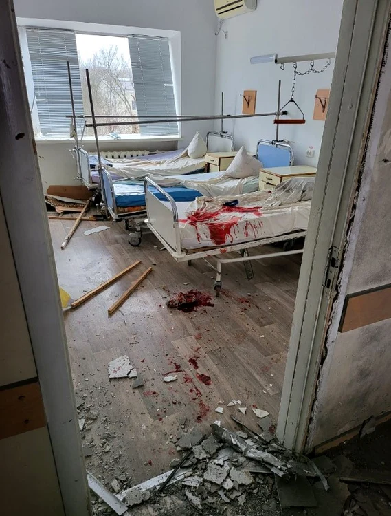 Spital din Herson. Foto Twitter/ Ukraine World