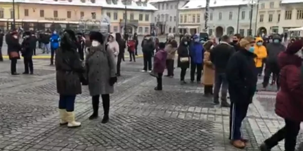 Sibiu_protest taxa salubrizare_Captură video Facebook