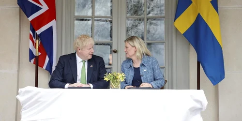 Magdalena Andersson si Boris Johnson FOTO EPA-EFE