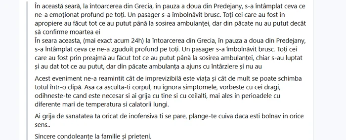 Postarea de pe Facebook 