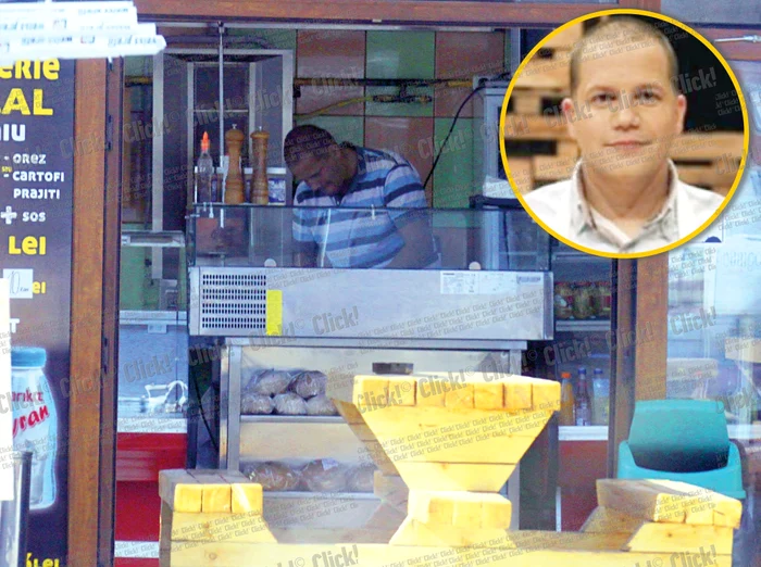 
    Gabriel Godeanu a trebăluit  prin bucătărie îmbrăcat în haine de stradă. Doar angajatul lui era îmbrăcat  în costum alb, adecvat  