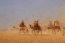 Caravană traversând deșertul Sahara, pictură din secolul al XIX-lea de Théodore Frère (© Musée des beaux-arts de Reims / Wikimedia Commons)