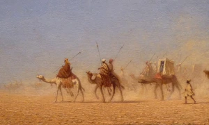 Caravană traversând deșertul Sahara, pictură din secolul al XIX-lea de Théodore Frère (© Musée des beaux-arts de Reims / Wikimedia Commons)