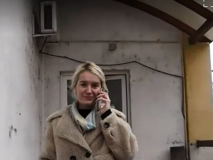 Tabita Gliga, a fost în vizită la părinții ei arestați. FOTO: Captură VIDEO