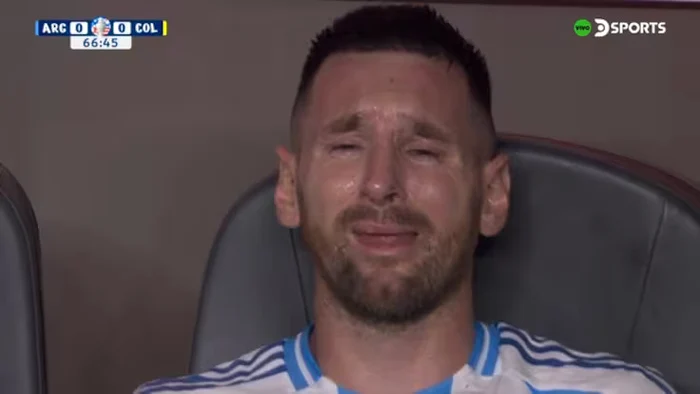 Messi, în lacrimi pe bancă în finala Copei America. FOTO: Captura Youtube