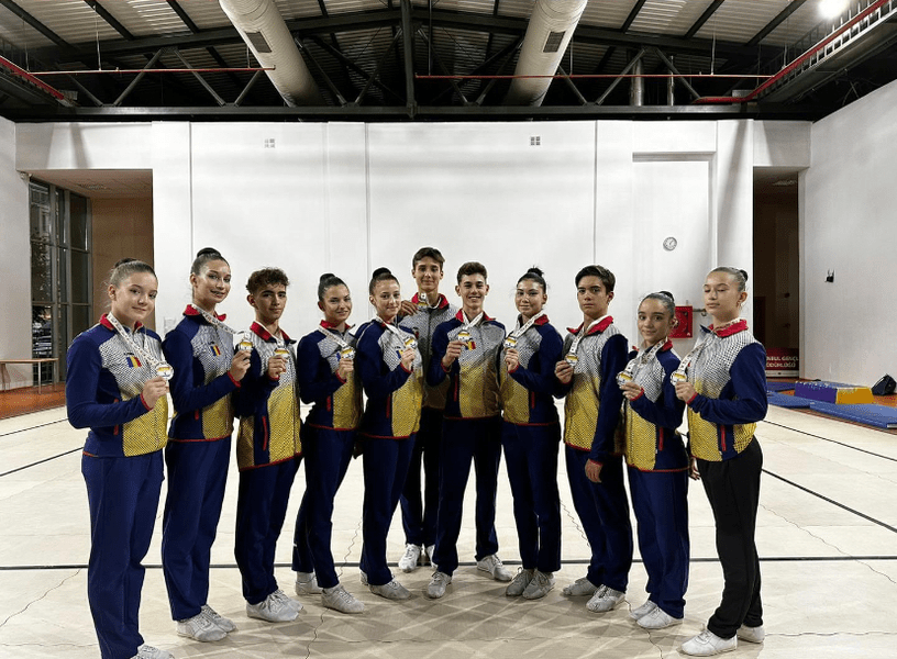 Gimnastica aerobică, bilanț impresionant: Delegația tricoloră a luat un sac de medalii