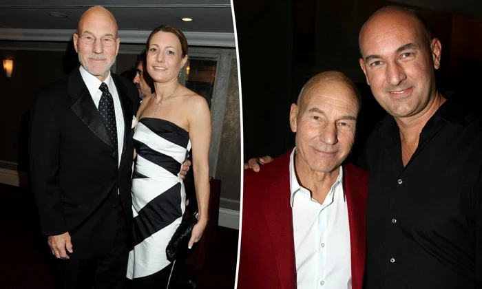 patrick stewart cu cei doi copii ai sai jpg
