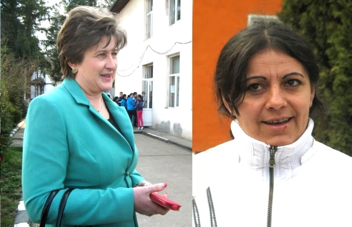Adriana Coza (stânga) nu mai este directoare a şcolii, după plângerile părinţilor.Claudia Obârşan (dreapta) susţine că fiul ei a fost schingiuit în camera de tortură a şcolii.