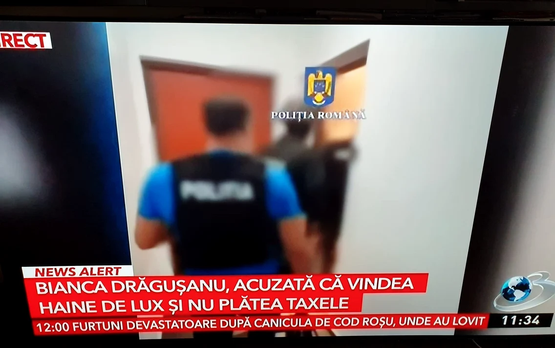 Bianca Drăgușanu, săltată de Poliție / foto: captură video Antena 3