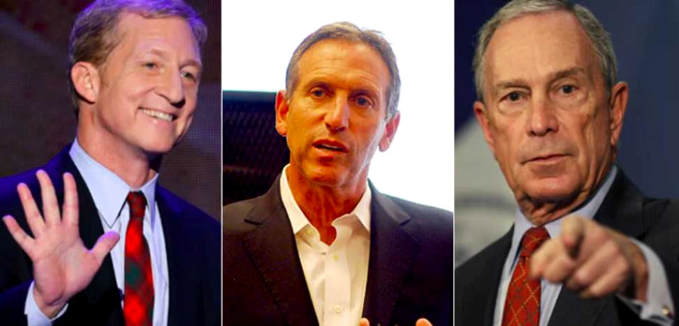 Tom Steyer, Howard Schulz şi Michael Bloomberg