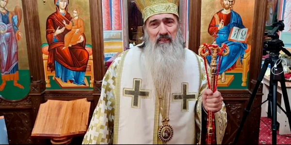 IPS Teodosie arhiepiscopul Tomisului a ieşit din carantină în mijlocul slujbei religioase Sursa Facebook Arhiepiscopia Tomisului