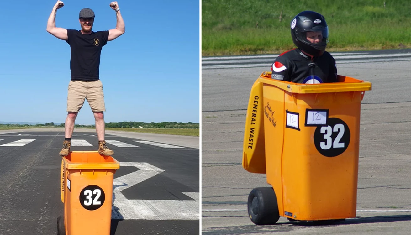 Michael Wallhead a realizat un tomberon motorizat (Foto: Guiness World Records)