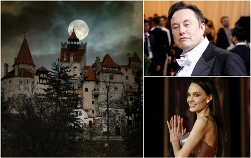 Angelina Jolie si Elon Musk, petrecere la castelul Bran de Halloween FOTO Shutterstock / EPA-EFE