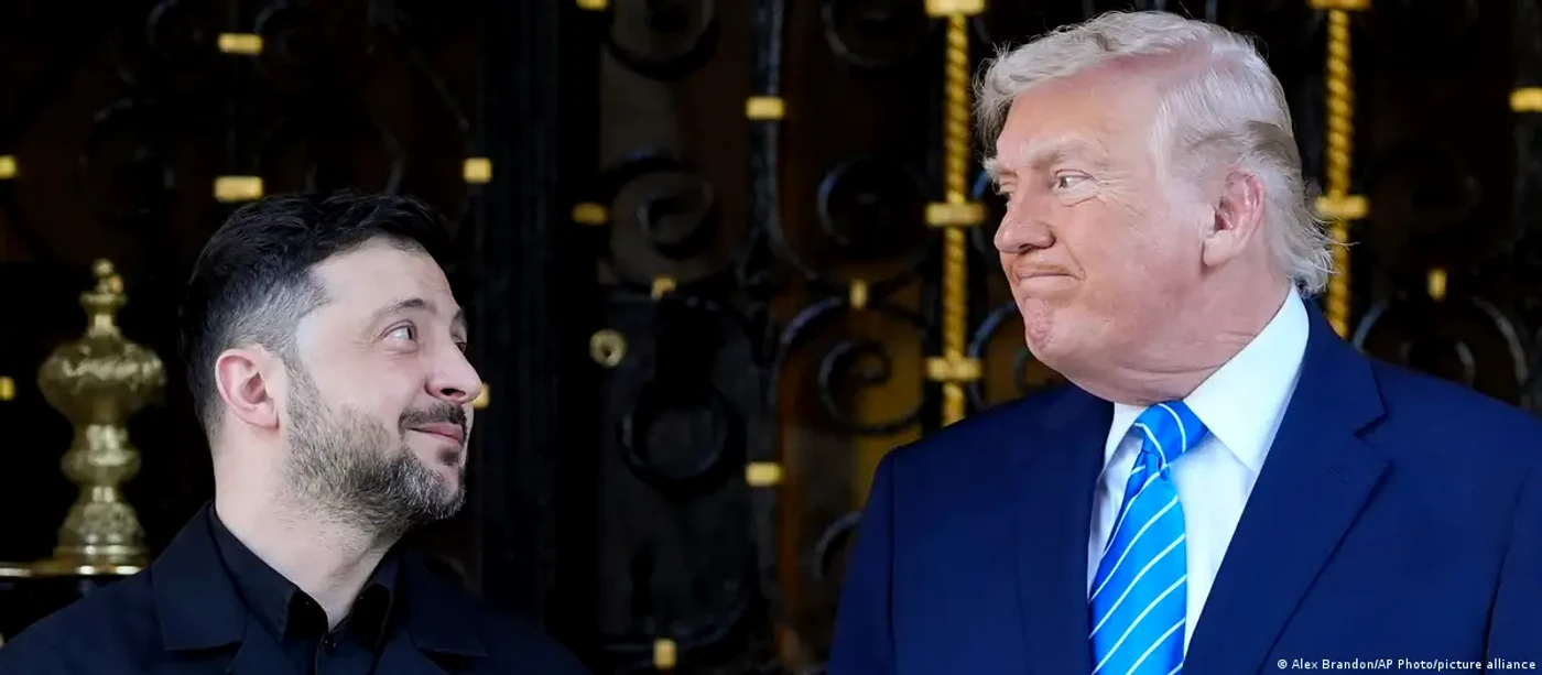 Donald Trump și Volodimir Zelenski la Mar-a-Lago