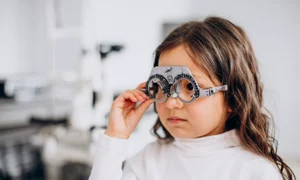 little girl checking up her sight ophthalmology center jpg
