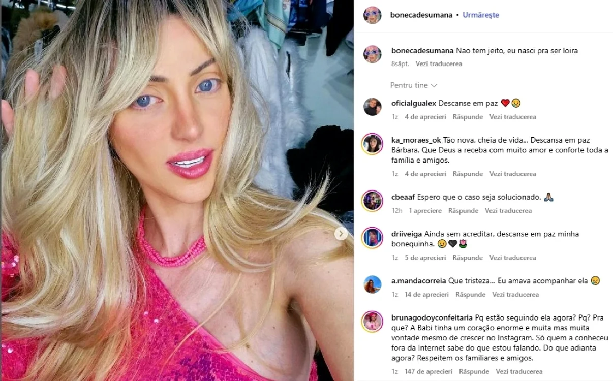 Mesaje lăsate de fanii pe pagina influeceriţei. FOTO: Instagram/Barbara Jankavski