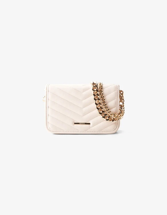 Geantă crossbody matlasată cu lanț