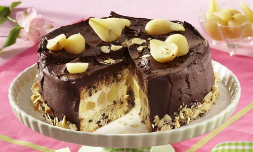 Pear Cake with Chocolate Cream (step by step) jpeg
