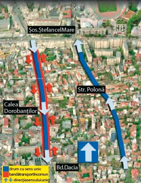 Pe Calea Dorobanților se circulă cu dificultate, din cauza lucrărilor (Fotografii: Dorin Constanda)