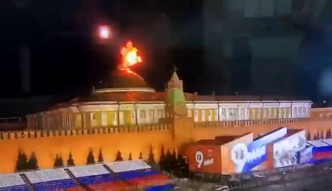 Imagini cu zborul și explozia dronelor au apărut pe canalele rusești FOTO Captură Video