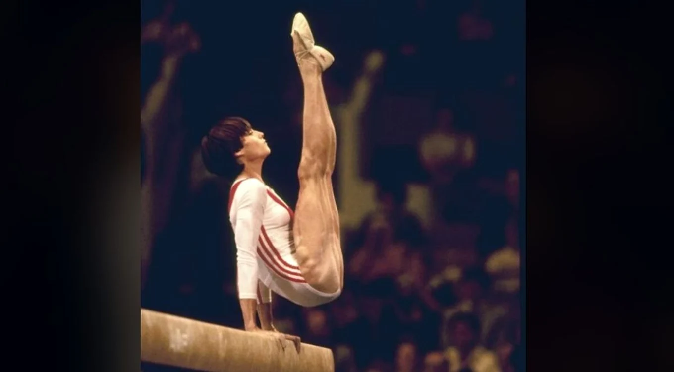 Nadia în timpul Olimpiada de la Moscova din 1980 / foto: Reddit