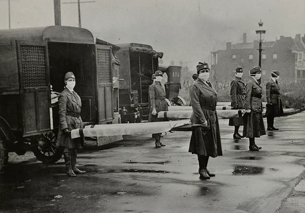 Crucea Roșie în orașul american St. Louis, în timpul epidemiei de gripă spaniolă din 1918 (© Library of Congress)