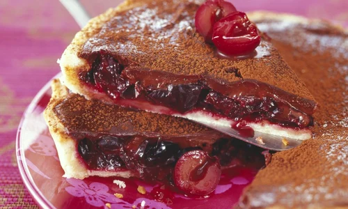 Stewed cherry and chocolate tart jpeg
