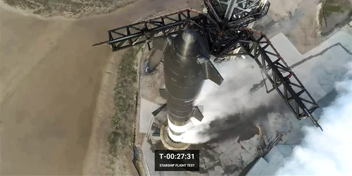 Zborul de testare si explozia navei Starship după lansarea de la baza SpaceX din Boca Chica Texas 20 aprilie 2023 FOTO EPA EFE SPACEX (1) jpg