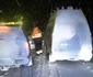 Ambulanţele îşi fac cu greu drum prin nămeţi 