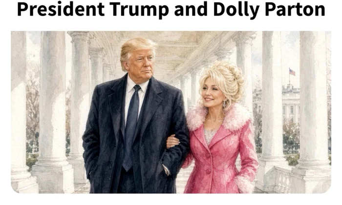 trump dolly parton AI
