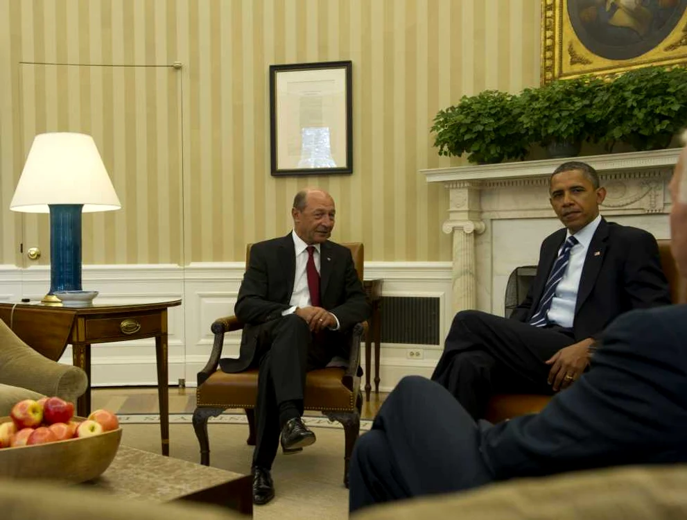 Barack Obama şi Traian Băsescu la Washington
