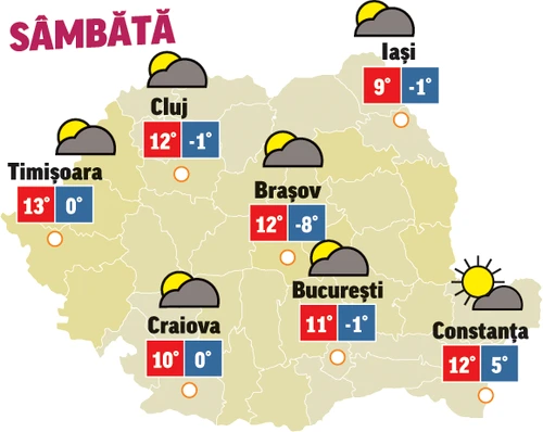 Prognoza meteo 31 octombrie anunță că deși temperaturile sunt în creștete ușoară, vremea va fi răcoroasă mai ales dimineața și seara