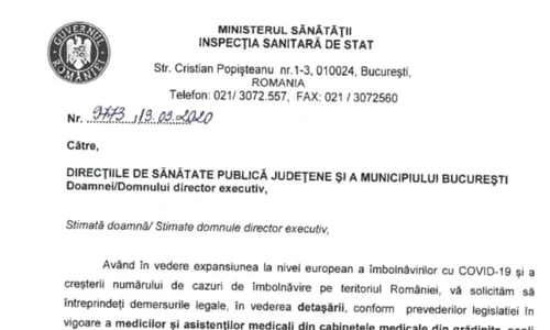 Toate DSP urile din țară au primit acest document de la Ministerul Sănătății jpeg