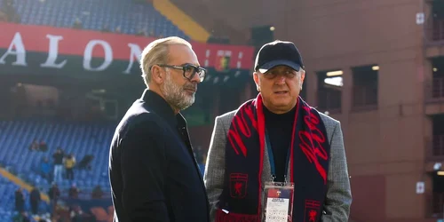 Dan Șucu și Andres Blasquez, la meciul Genoa - Parma. FOTO Getty images