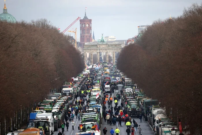 Fermierii germani au protestat, luna aceasta, și la Berlin. FOTO EPA-EFE