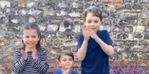 George Charlotte şi Louis au adus un omagiu emoţionant personalului medical foto captura video