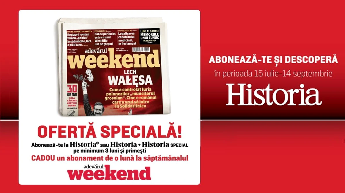 Abonează te la Historia și primești cadou un abonament la Weekend Adevărul! jpeg