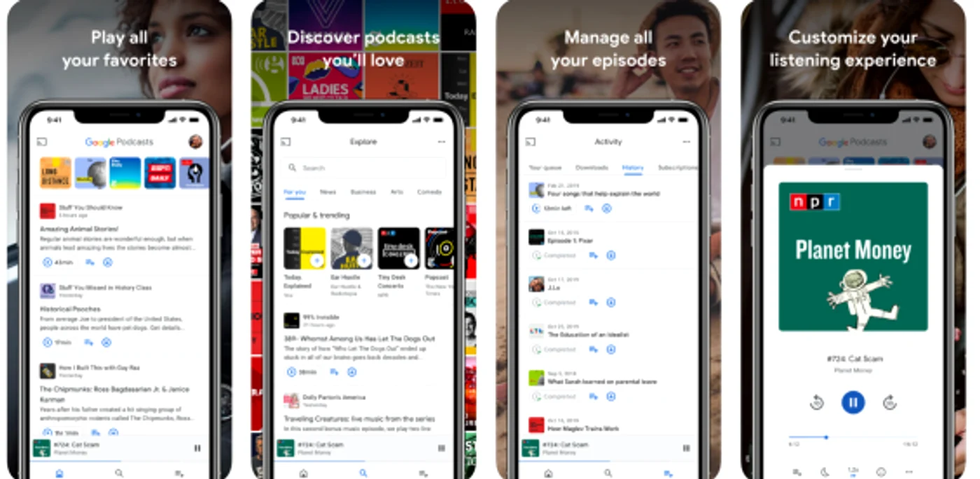 Google Podcasts screenshots