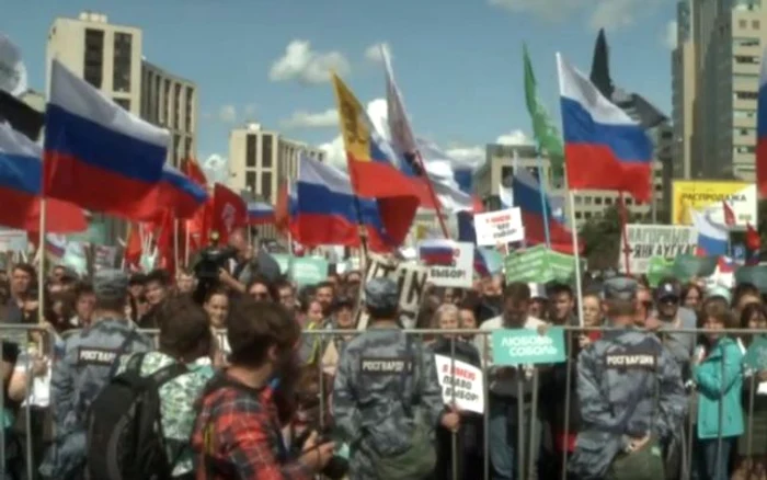 Manifestaţie la Moscova pentru alegeri libere Captură YouTube/ AFP