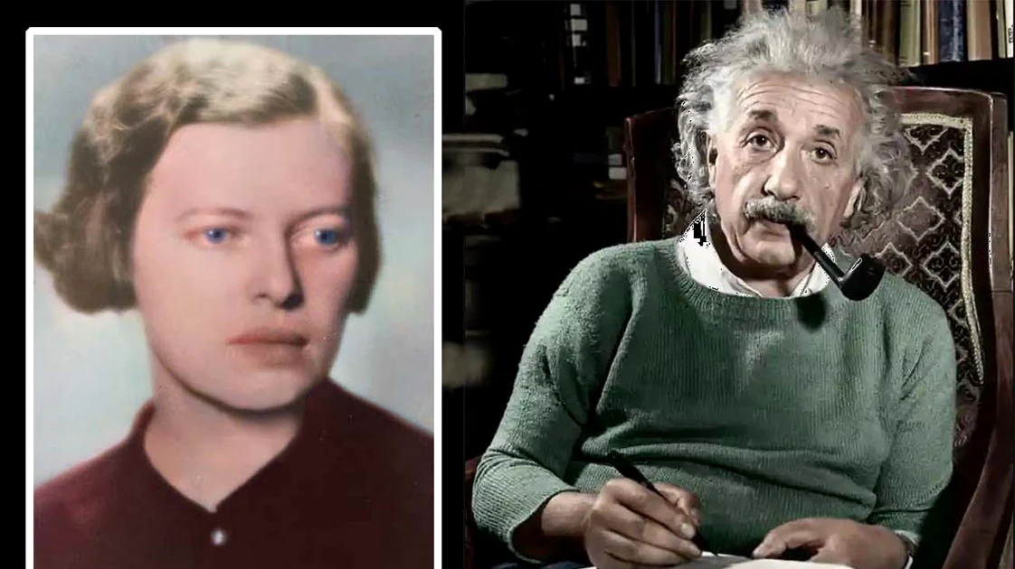 Melania Șerbu și partenerul ei de discuții Albert Einstein Sursa FOTO: arhive personale